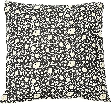 Creative Co-Op Vintage Inspired Floral Block Pattern Square Cotton Decorative Throw Pillow, White &  | Amazon (US)