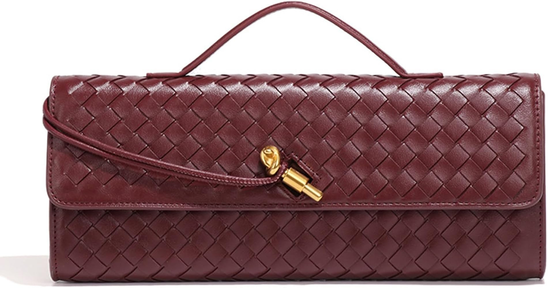 Evening Woven Handbag for Women PU Leather Clutch Purses Removable Strap Shoulder Bag Fashion Cro... | Amazon (US)