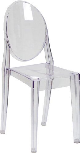 Flash Furniture Ghost Side Chair in Transparent Crystal | Amazon (US)