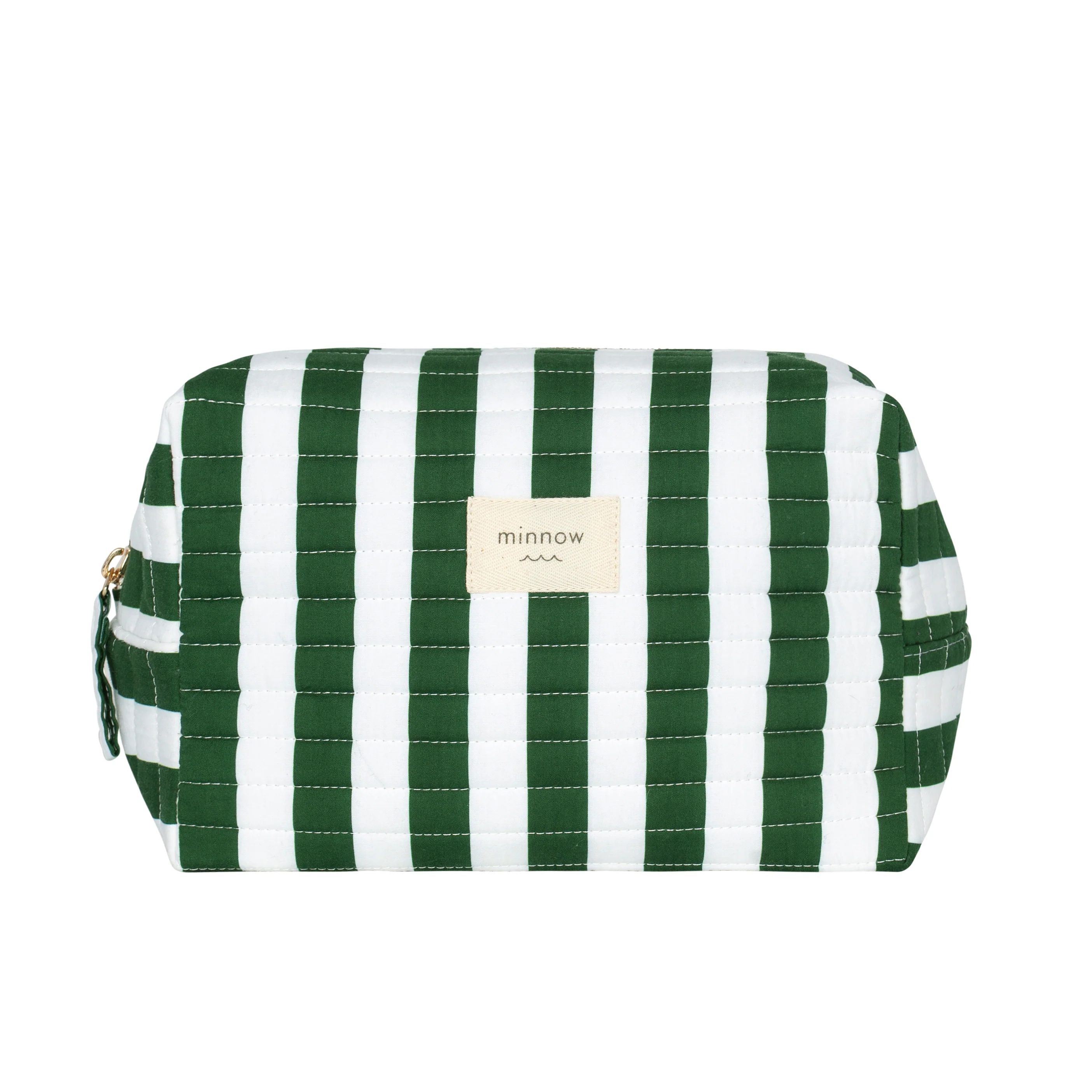 charleston green cabana stripe travel pouch | minnow