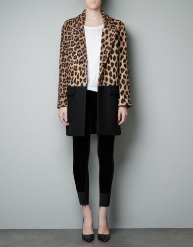 Zara kayture combined leopard animal print coat bloggers size m medium  | eBay | eBay AU
