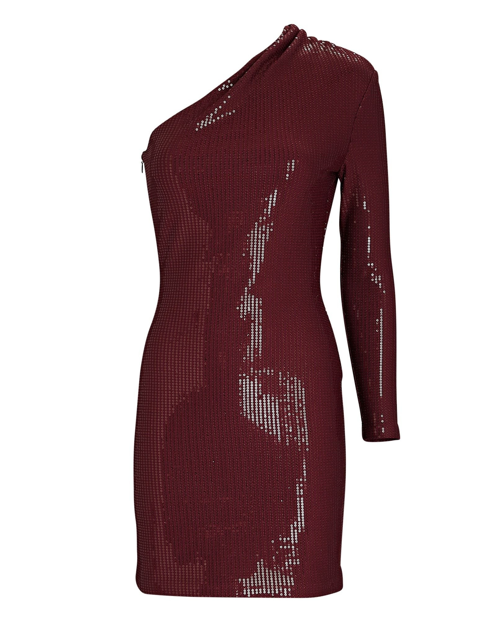 Zuri Sequined One-Shoulder Mini Dress | INTERMIX