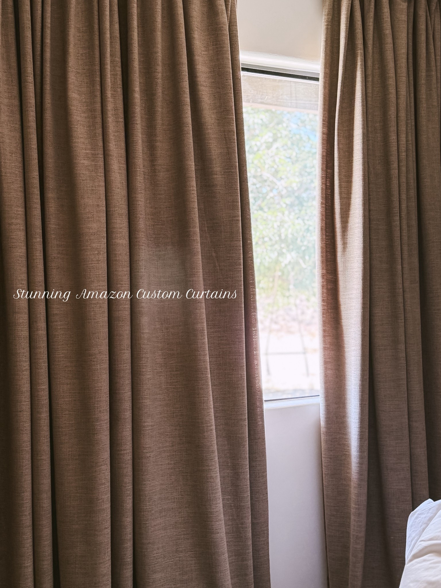 Nothing has shocked me more than these custom Amazon curtains because not only are they STUNNING but as far as custom drapes go, you can NOT beat the price of these. I also have them mounted on the ceiling (and added a blackout liner) which means my room get SO dark and I could sleep for 12 hours straight!

#LTKFamily #LTKSeasonal #LTKHome