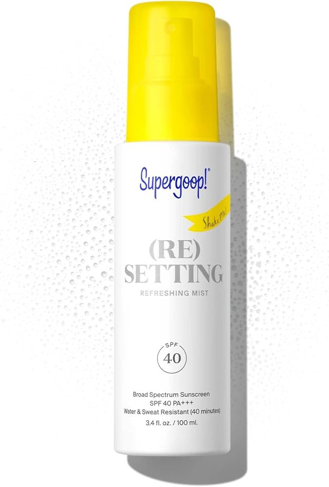 Supergoop! (Re) setting Refreshing Mist, 3.4 fl oz - SPF 40 PA+++ Facial Mist - Sets Makeup, Refr... | Amazon (US)