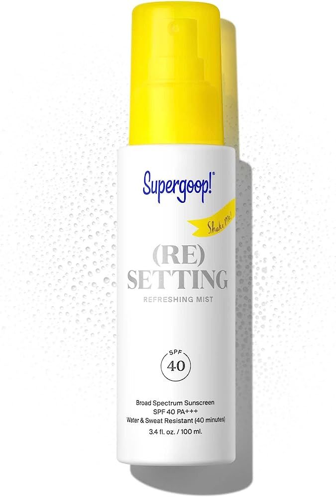 Supergoop! (Re)setting Refreshing Mist, 3.4 fl oz - SPF 40 PA+++ Facial Mist - Sets Makeup, Refre... | Amazon (US)