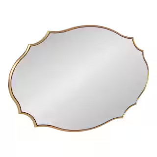 Kate and Laurel Medium Oval Gold Beveled Glass Classic Mirror (36 in. H x 24 in. W) 217769 - The ... | The Home Depot