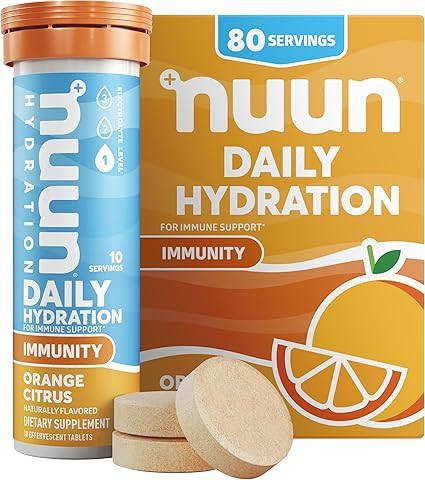 Nuun Hydration Immunity Electrolyte Tablets With 200mg Vitamin C, Orange Citrus, 8 Pack (80 Servi... | Amazon (US)