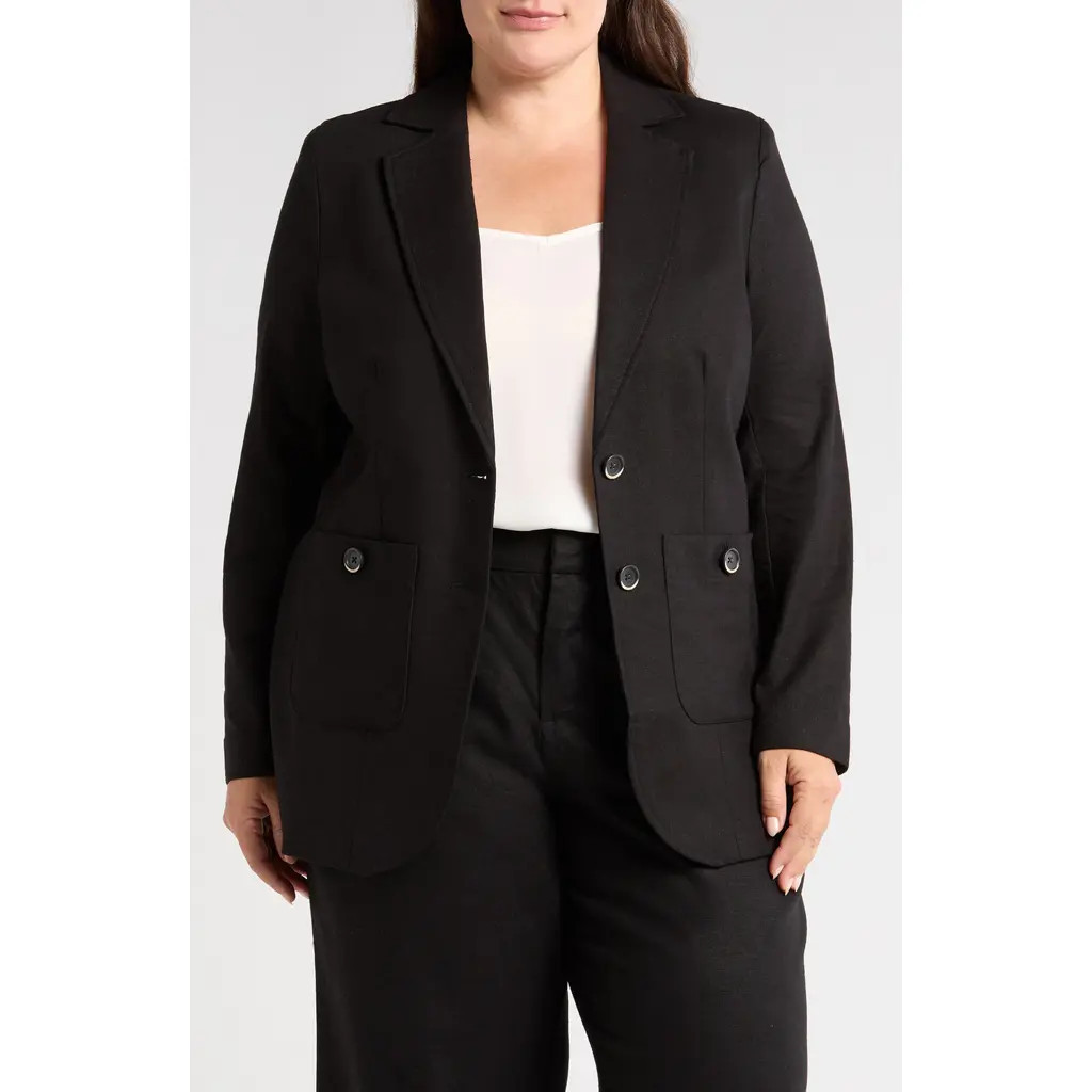 Universal Standard Coastal Linen Blend Blazer in Black at Nordstrom Rack, Size X-Large | Nordstrom Rack