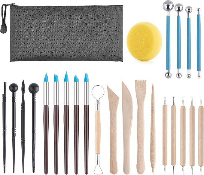 Luney Clay Tools Kit, 25 PCS Ceramics Polymer Clay Sculpting Modeling Pottery Tools Kit, Air Dry ... | Amazon (US)