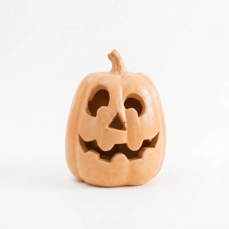 Halloween Handcrafted Jack-O'-Lantern, 5.5" Hand-Carved Pumpkin Decor, Durable Kiln-Fired Autumn ... | Walmart (US)