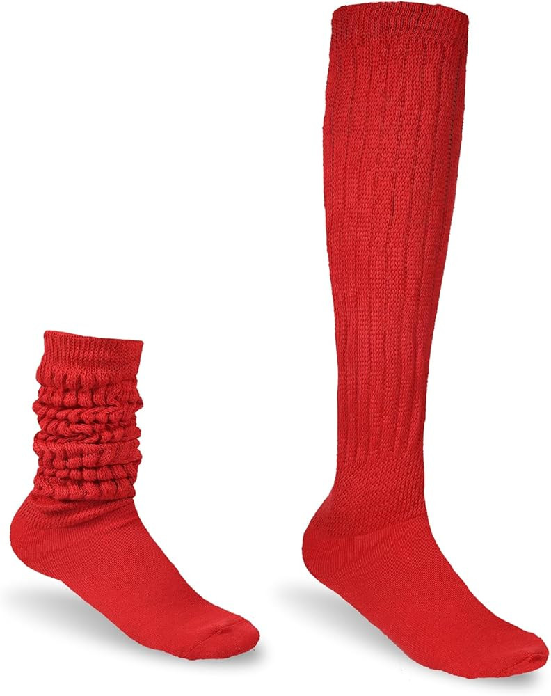 Slouch Socks Women, Extra Long Scrunch Socks Knee High Tube Long Socks Soft Knitted Boot Socks 80... | Amazon (US)