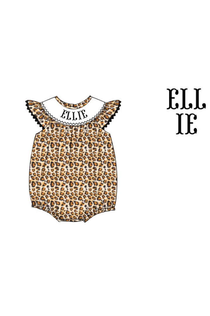 Pre-Order Smocked Cheetah Custom Name Bubble | The Smocked Flamingo