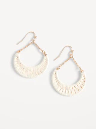 Raffia-Wrapped Hoop Earrings for Women | Old Navy (US)