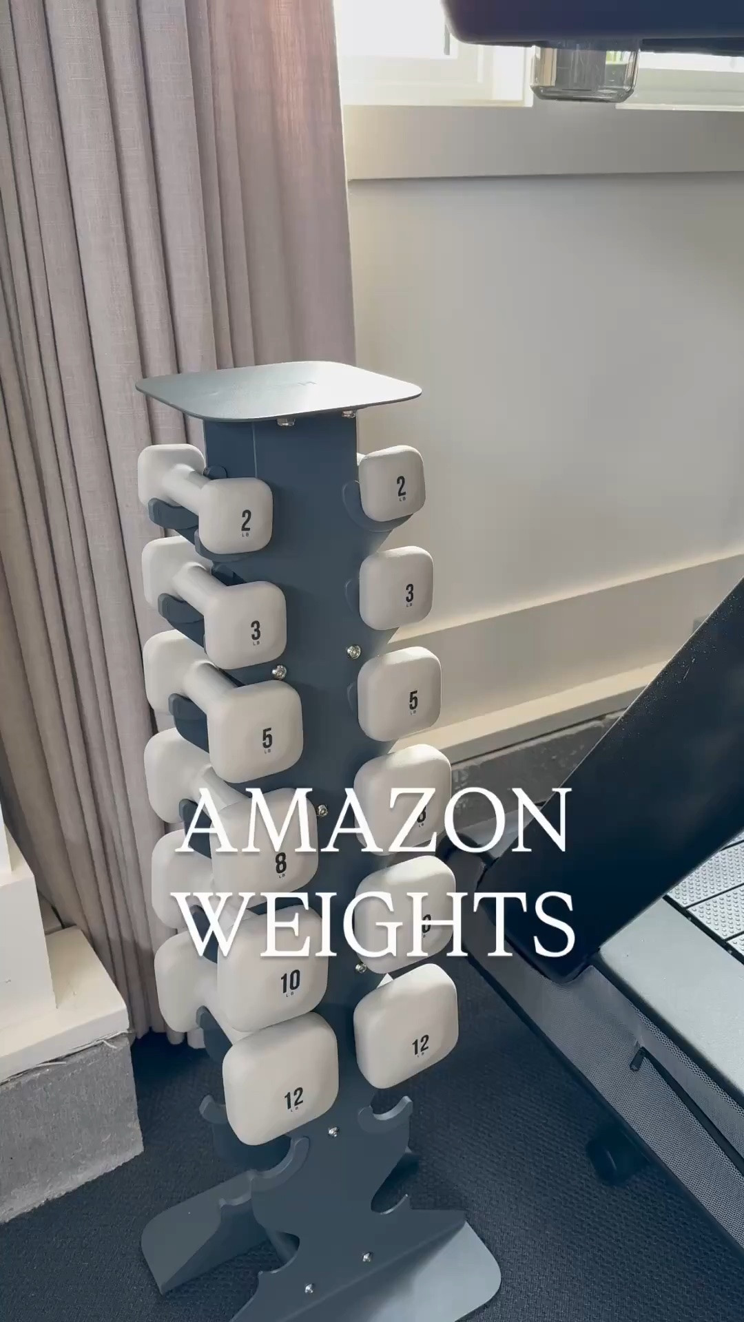 Get fit and get stylish with this set of Amazon weights. I love the neutral combo with a black rack and it only took me about 10 minutes to put together.