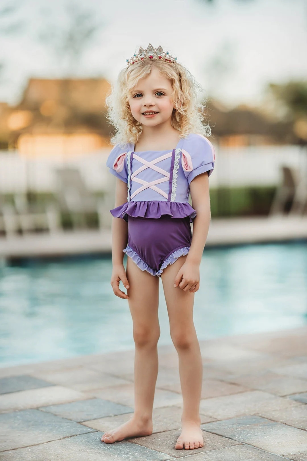 Rapunzel bathing suit,disney princess,character swimwear,girls two piece,toddler swimwear,modest ... | Etsy (US)