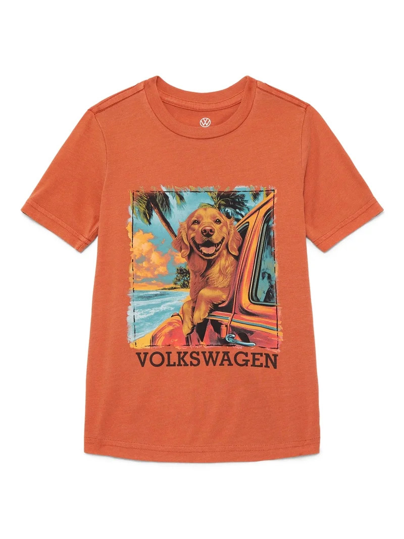 Volkswagen Boys Golden Retriever Graphic Tee with Short Sleeves, Sizes 4-18 | Walmart (US)
