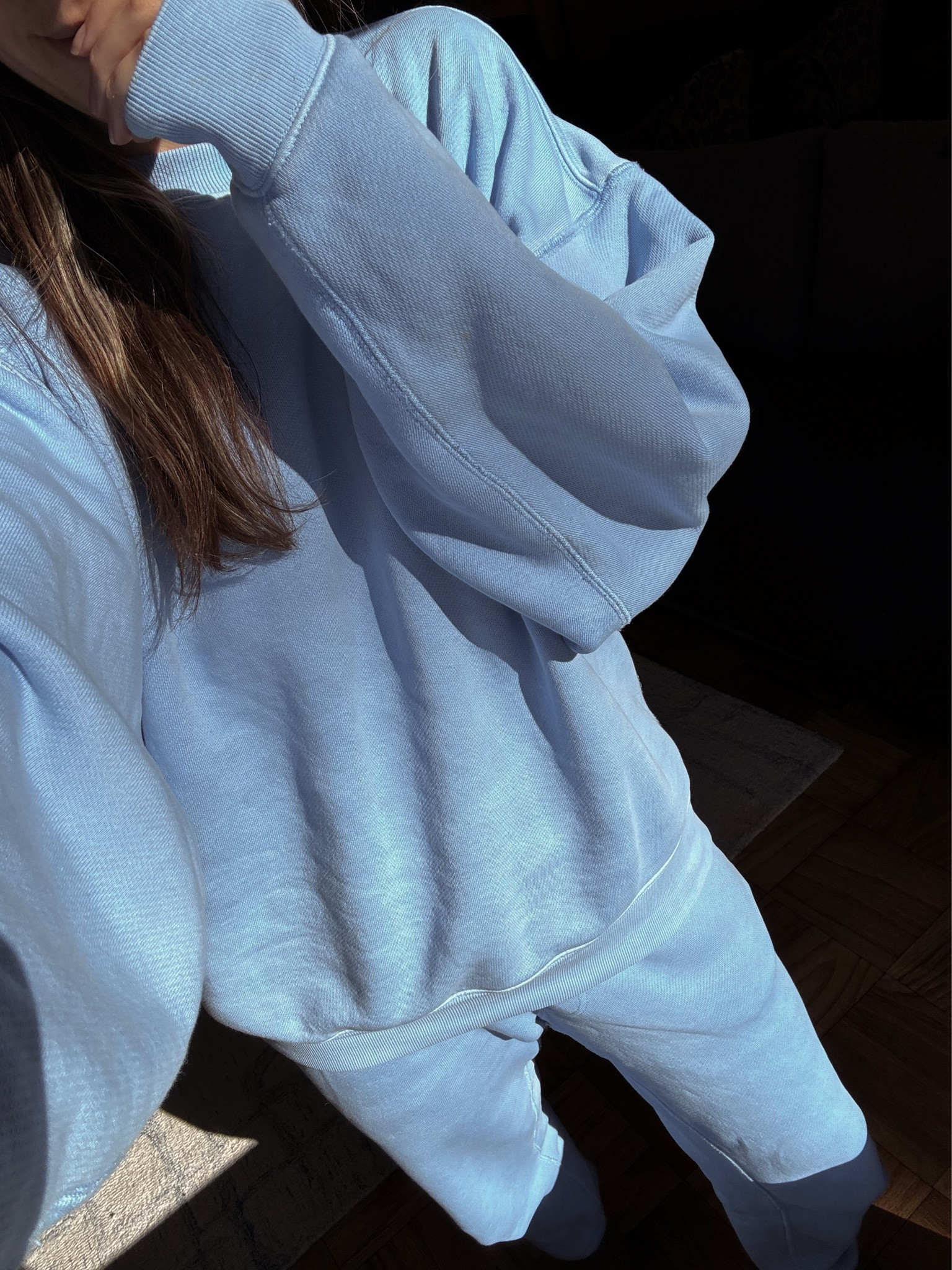 been living in this! more a terry material on the inside than fleece but *so* soft and comfy. i did small bottoms & medium on top! 

#LTKFindsUnder100
