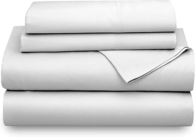Color Sense 1200 Thread Count Snow Bed Sheets Set King Size, Ultra Soft & Silky Cotton Rich Easy ... | Amazon (US)
