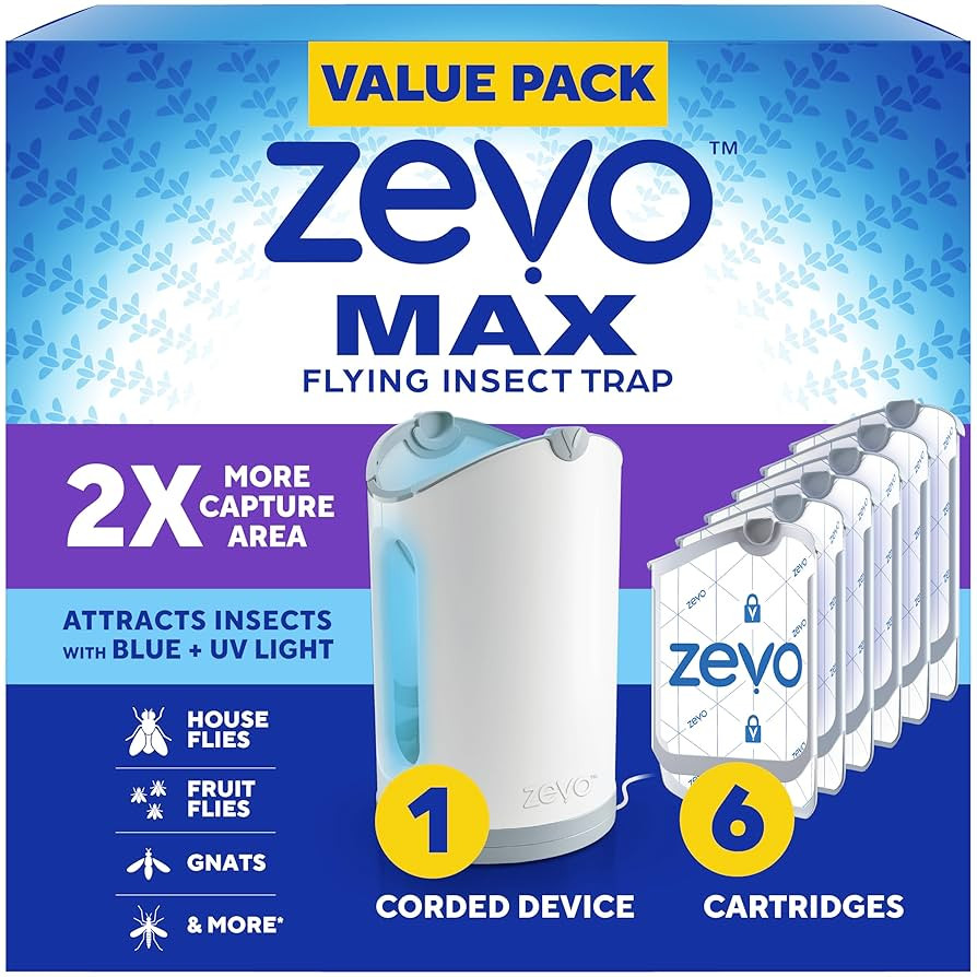 Zevo MAX Bug Catcher & Fly Trap for Indoors - Flying Insect Trap for Gnats, House & Fruit Flies -... | Amazon (US)