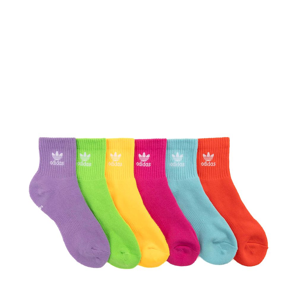 adidas Trefoil Quarter Socks 6 Pack - Multicolor | Journeys