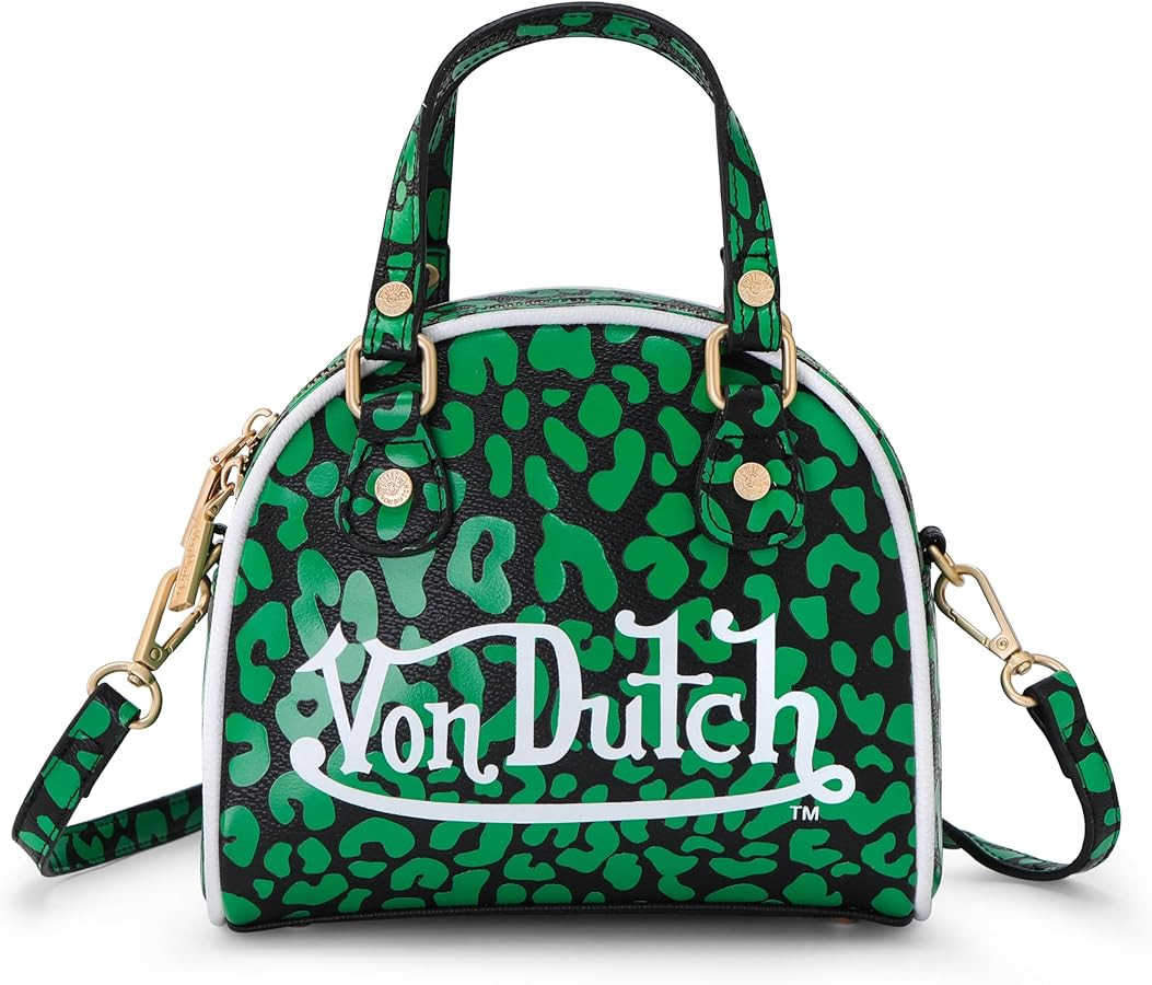 Von Dutch Womens Animal Print Bowling Bag Purse - Womens Handbag with Adjustable Strap, Spacious ... | Amazon (US)