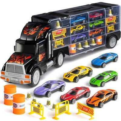 Toy Truck for Toddlers - Transport Car Carrier with 6 Toy Cars & Accessories - Toddler Toys Cars for Boys Age 2 - Birthday Gifts for 3 Year Old Boy | Target
