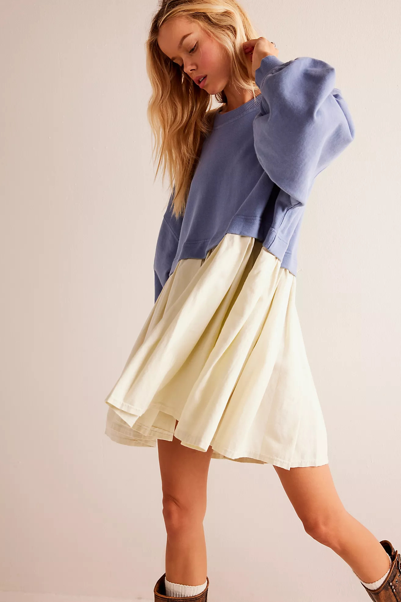 Eleanor Denim Sweatshirt | Free People (Global - UK&FR Excluded)