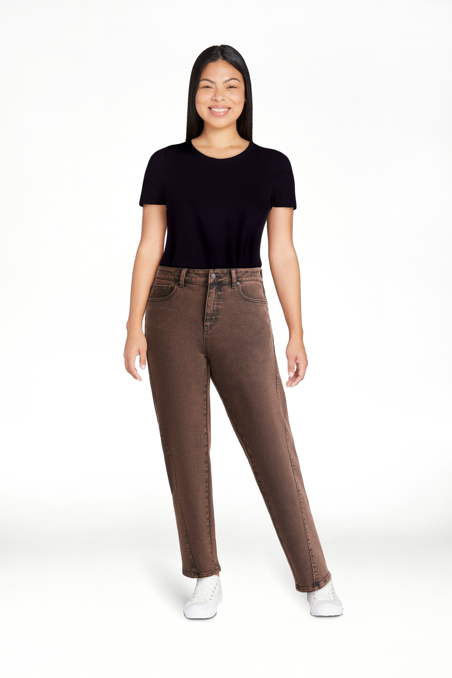 Time and Tru Women's High Rise Barrel Jeans, 26.5" Inseam, Sizes 0-20 | Walmart (US)