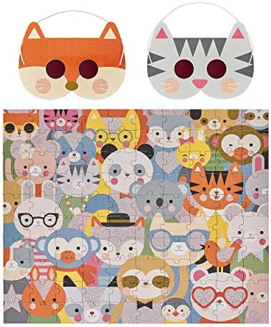 Petit Collage Animal Festival Decoder Children’s Puzzle, 100-Pieces – Jigsaw Puzzle for Kids – Inclu | Amazon (US)
