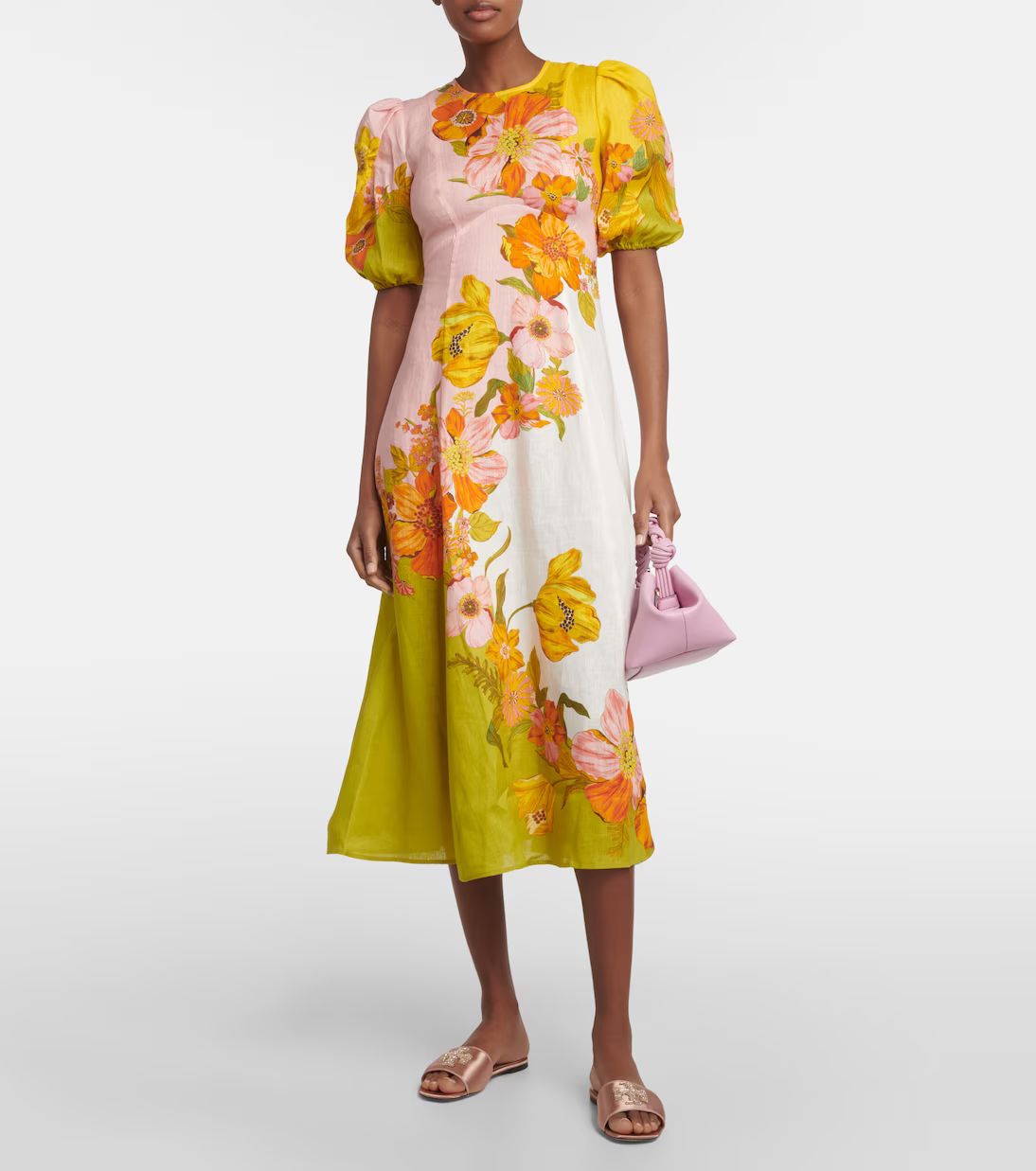 Silas floral linen midi dress | Mytheresa (US/CA)