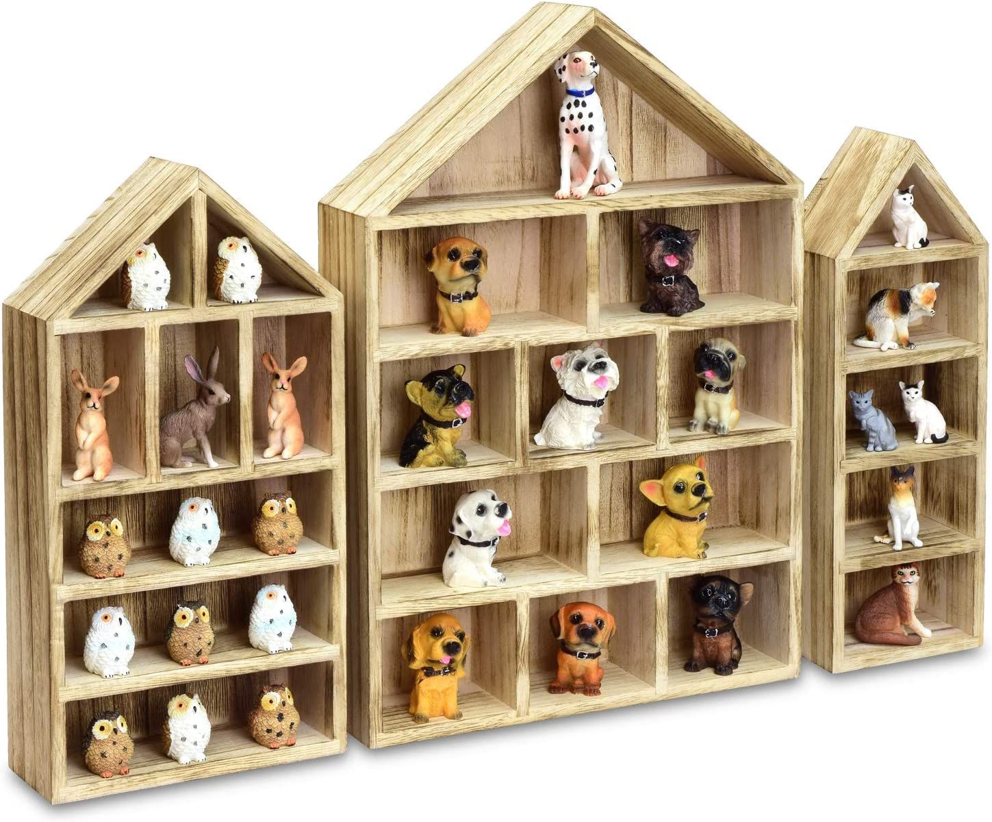 Ikee Design House-Shaped Wooden Shadow Cubby Box Display Shelf for Mini Figures Storage Shadow Bo... | Amazon (US)