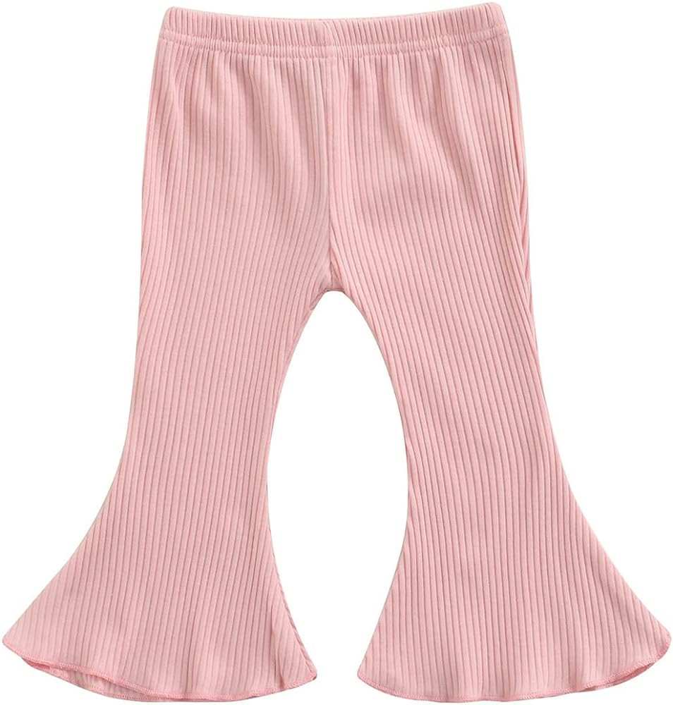 Rarjuiey Toddler Baby Girl Boy Kids Ribbed Velvet Bell Bottom Flare Pants Solid Color Elastic Wai... | Amazon (US)
