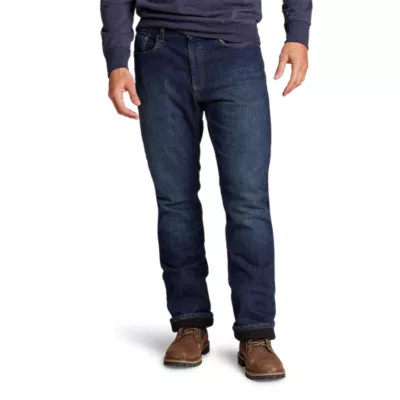 Men's Fleece-Lined Flex Jeans - Straight | Eddie Bauer, LLC