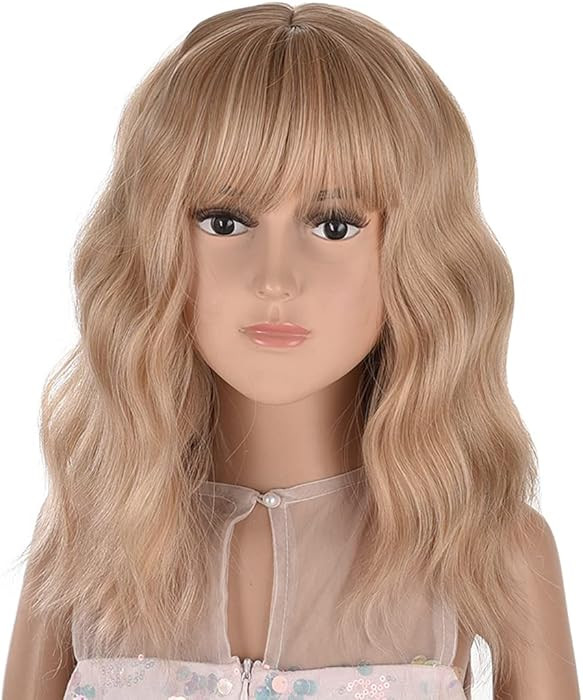 TANTAKO Kids Blonde Wig, Short Wavy Blonde Child Wig With Bang Synthetic Halloween Cosplay Blonde... | Amazon (US)
