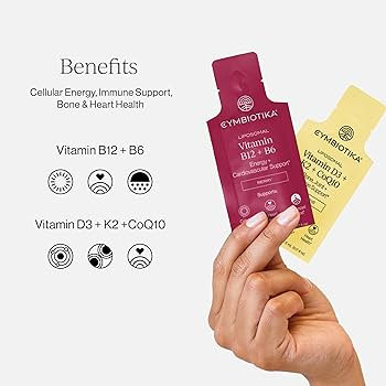 CYMBIOTIKA Liposomal Vitamin B12 + B6 & Vitamin D3 + K2 + CoQ10, Cellular Energy, Joint + Bone, B... | Amazon (US)