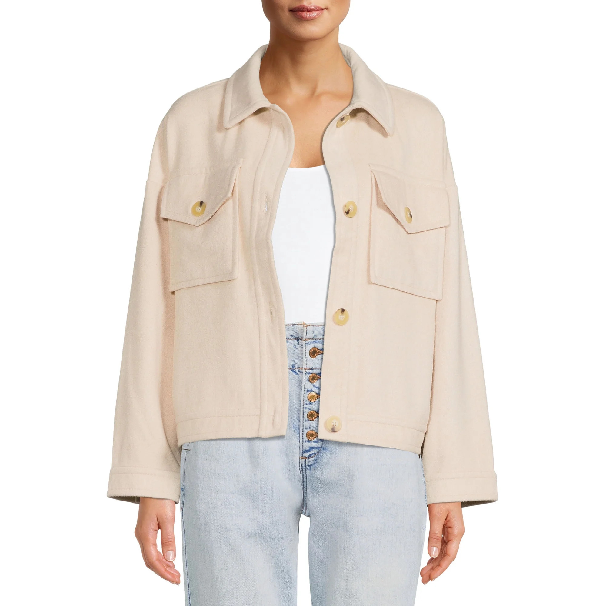 Time and Tru Women's Shirt Jacket | Walmart (US)