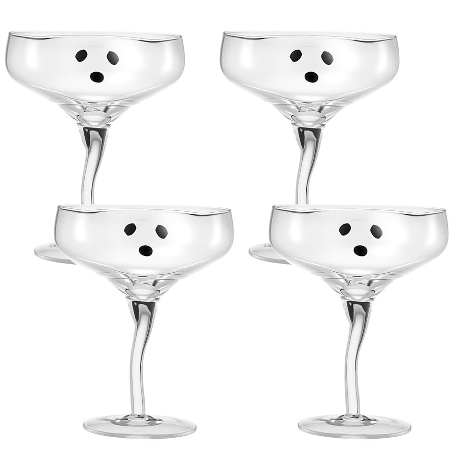 Baderke 4 Pcs Ghost Margarita Glasses 13 oz Halloween Ghost Wine Glasses Reusable Cocktail Drinki... | Amazon (US)
