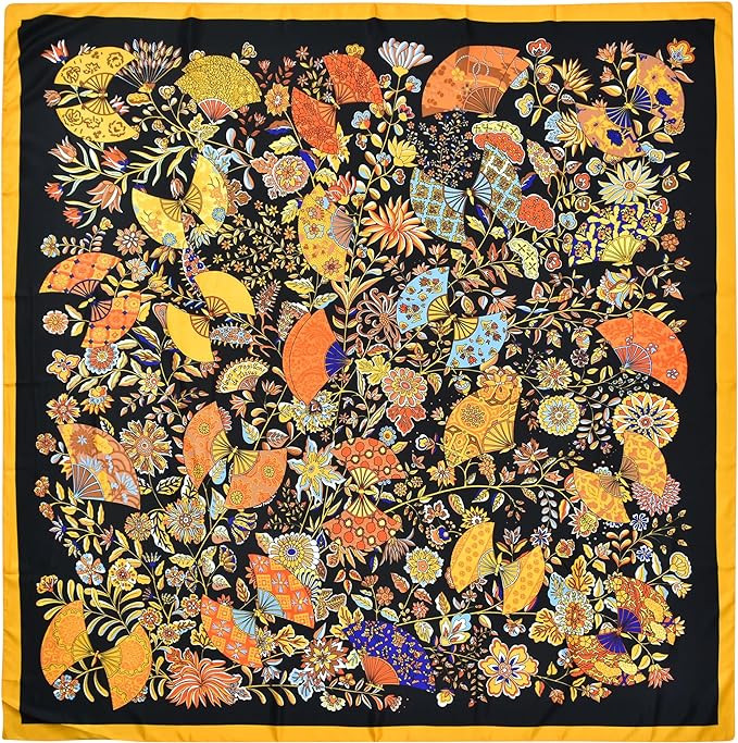 53” Large Head Scarf for Women - Silk Satin Scarf for Hair Wrapping at Night Bandana Square Sca... | Amazon (US)