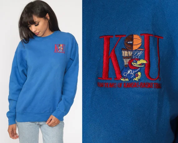 Kansas Jayhawks Sweatshirt University Sweatshirt 90s Football | Etsy | Etsy (US)
