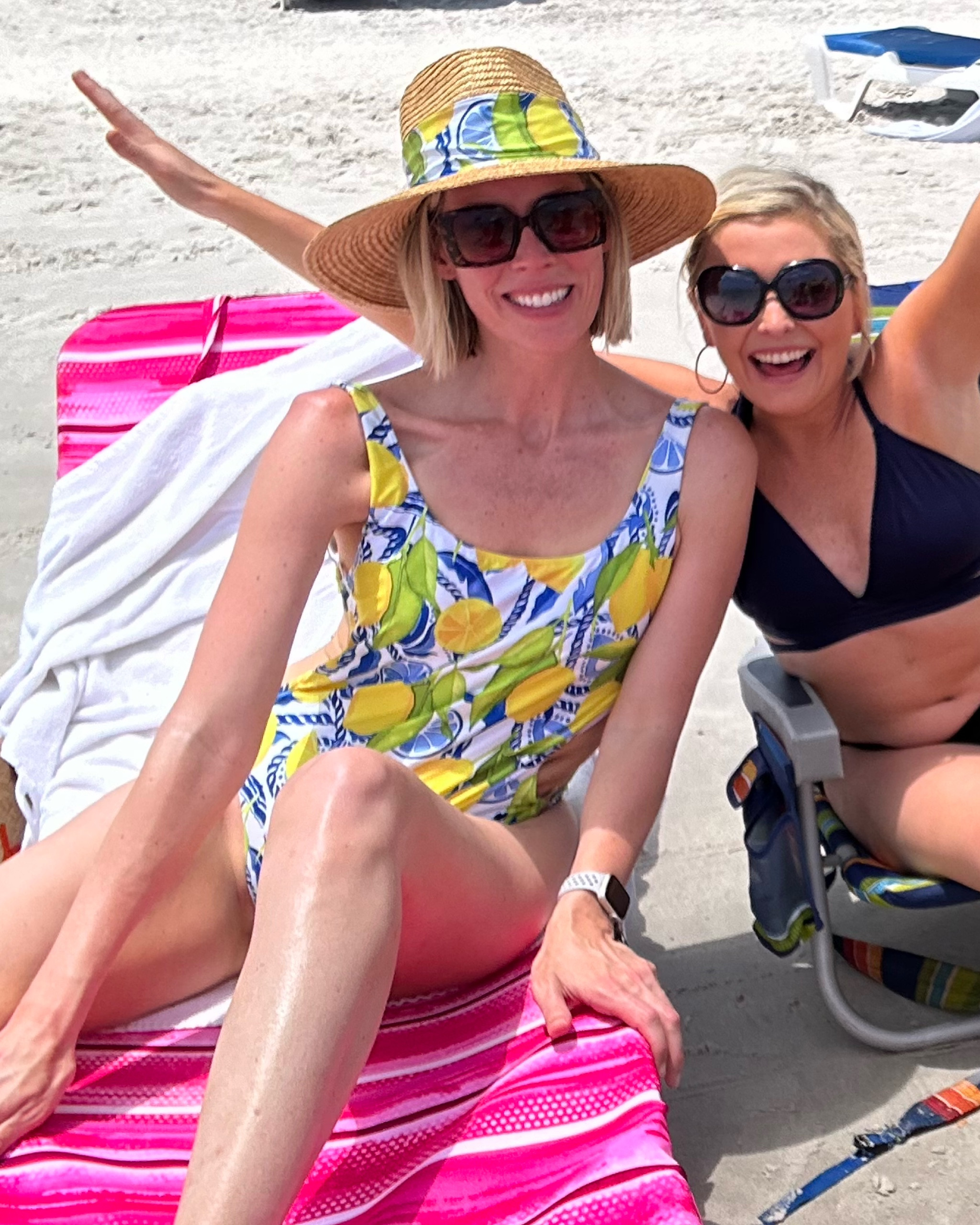 Swimsuit. Bathing suit. Summer swim attire for women. Matching swimsuit and hat. Outdoor beach wear. Lemon print swimsuit. Kenny Flowers style. Vacation swim look. Women’s one piece swimsuit. Wearing a size medium tall from Kenny Flowers. 6 ft tall. 150 lbs. 36 A cup  

#LTKMidsize #LTKSeasonal #LTKOver40