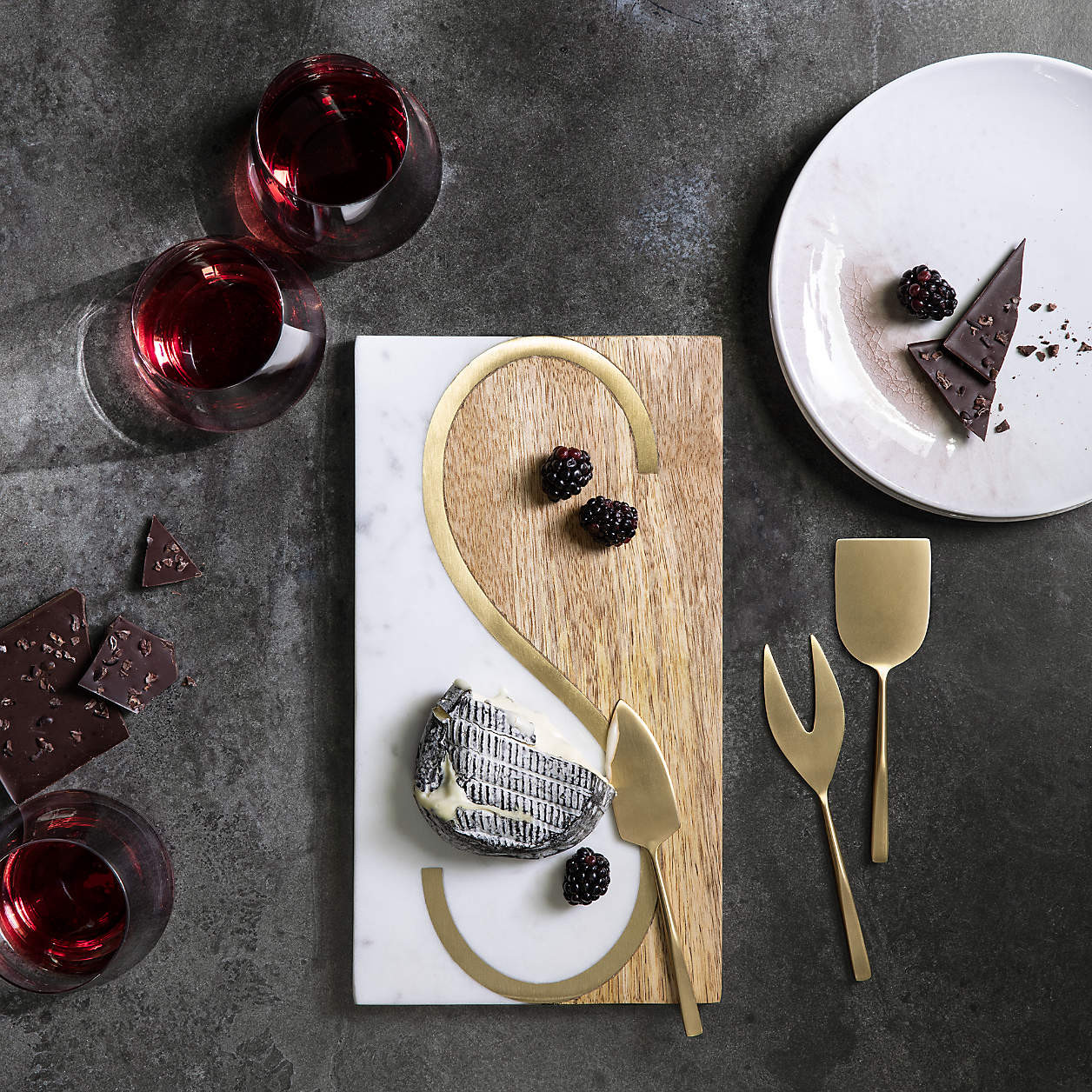 "M" Monogrammed Serving Board + Reviews | Crate & Barrel | Crate & Barrel