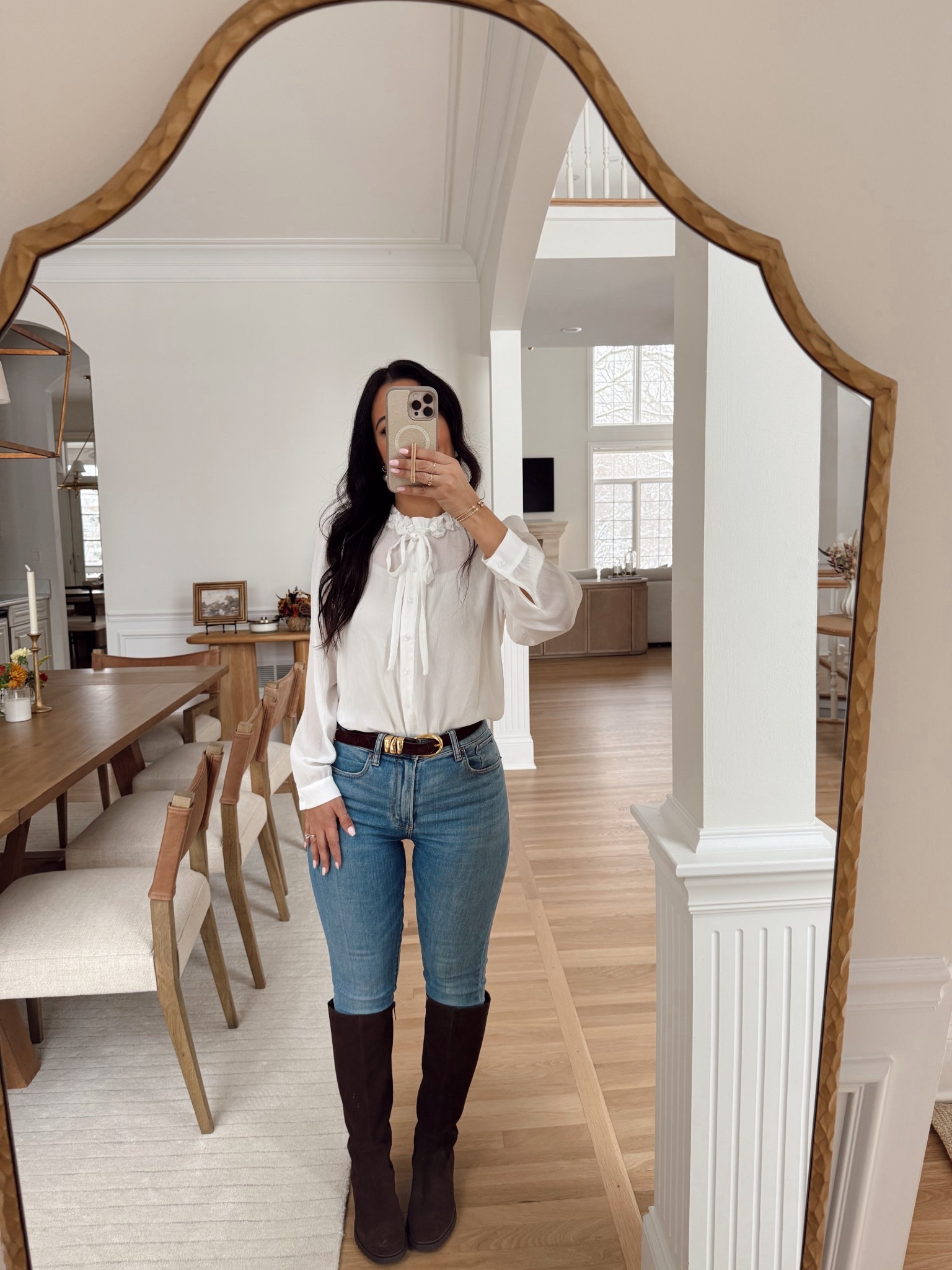 OOTD 
+ boots
+ blouse
+ belt
+ skinny jeans

Outfit today, what I wore, outfit idea, winter outfit, boots

#LTKFindsUnder100 #LTKFindsUnder50 #LTKHome