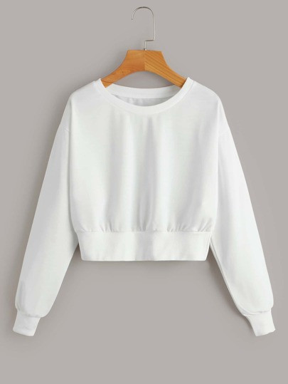 Solid Drop Shoulder Sweatshirt | SHEIN