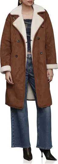 Double Breasted Faux Fur Belted Coat | Nordstrom