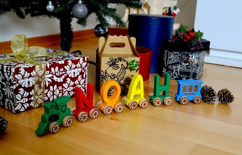 Personalized Wooden Name Puzzle Wooden Alphabet Train Gift - Etsy | Etsy (US)