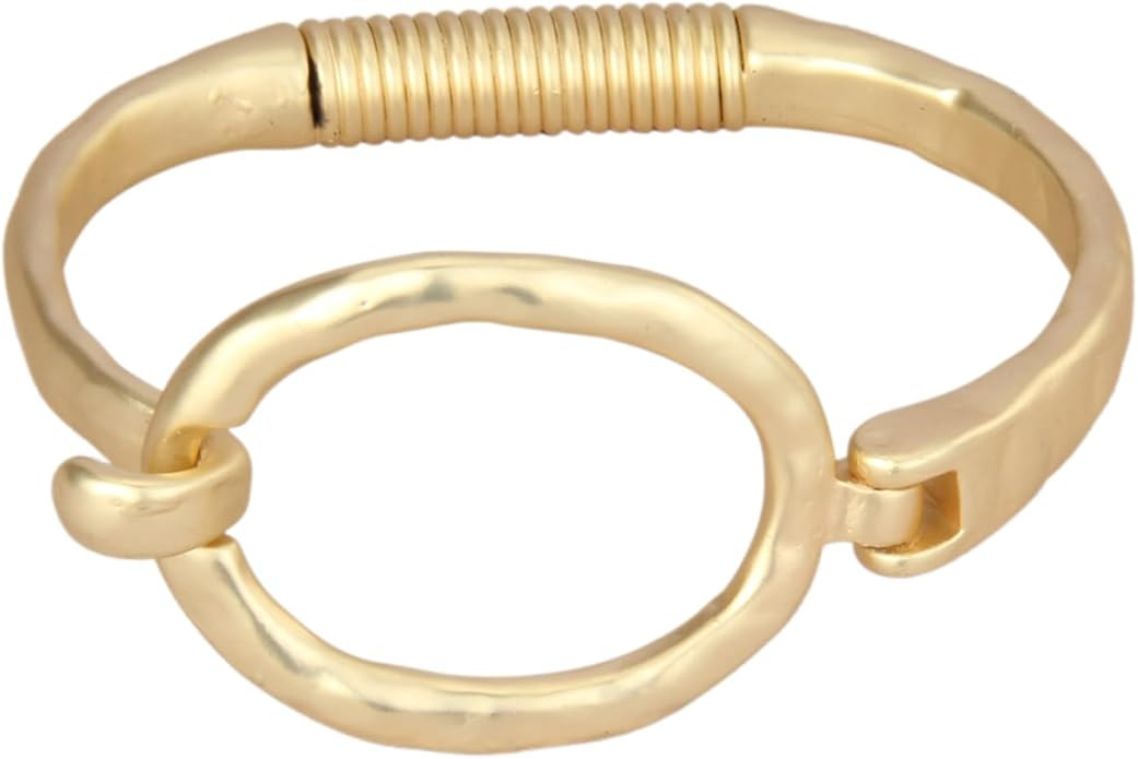 Gold Cuff Bracelet for Women Silver Beaded Bracelets Open Bangle Stackable Stretch Bead Bracelet ... | Amazon (US)