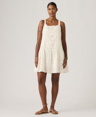 Levi's Women's Kate Embroidered Square Neck Mini Dress - Cloud Dancer | Macy's