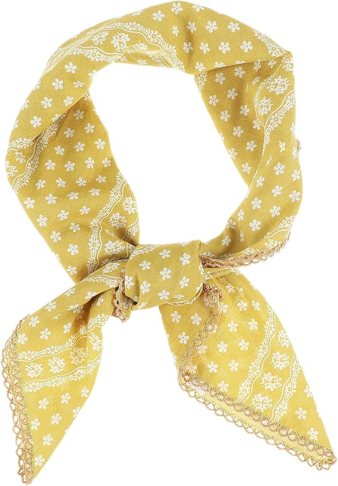 Yellow Bandana, 27.56''x27.56'' Headband Yellow Neck Scarf Cotton Bandana, Soft Head Scarf for He... | Amazon (US)