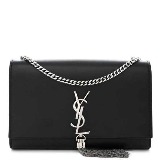 Smooth Calfskin Medium Classic Monogram Kate Tassel Satchel Black | FASHIONPHILE (US)