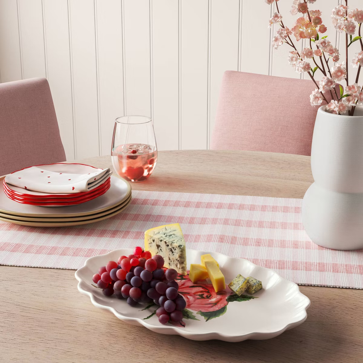 12.75" Stoneware Rose Serve Platter - Threshold™ | Target